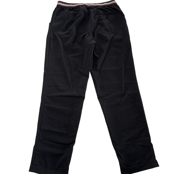 Zara Pants Womens X Small Black Stripe Waist Ankle Trousers Tapered Career - Picture 2 of 9